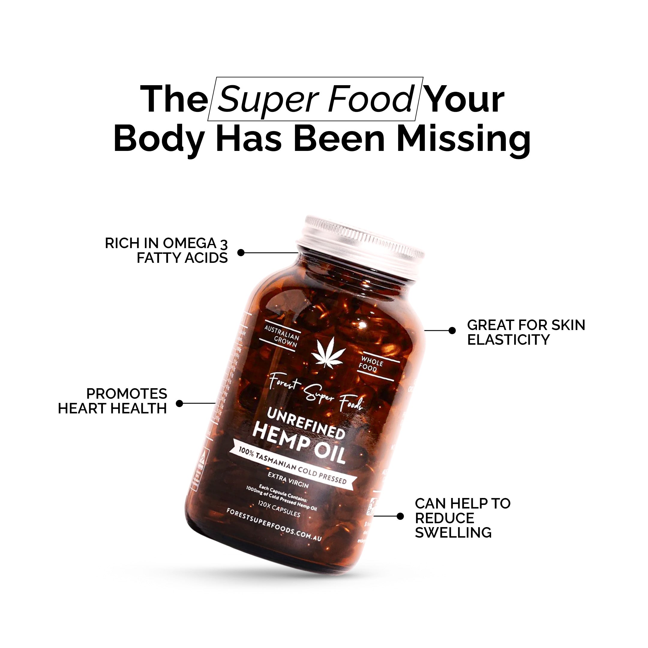 Unfiltered Hemp Seed Oil Capsules