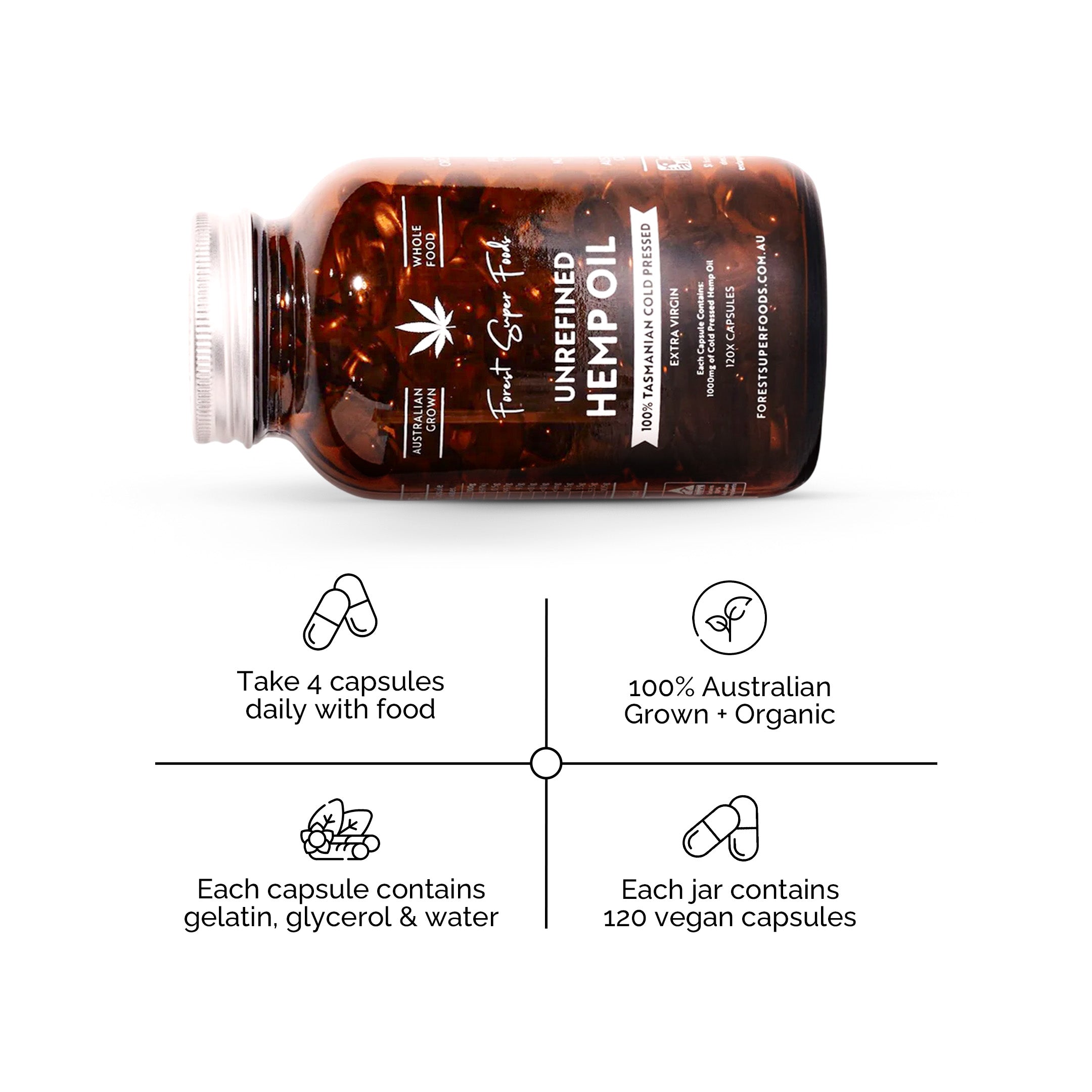 Unfiltered Hemp Seed Oil Capsules