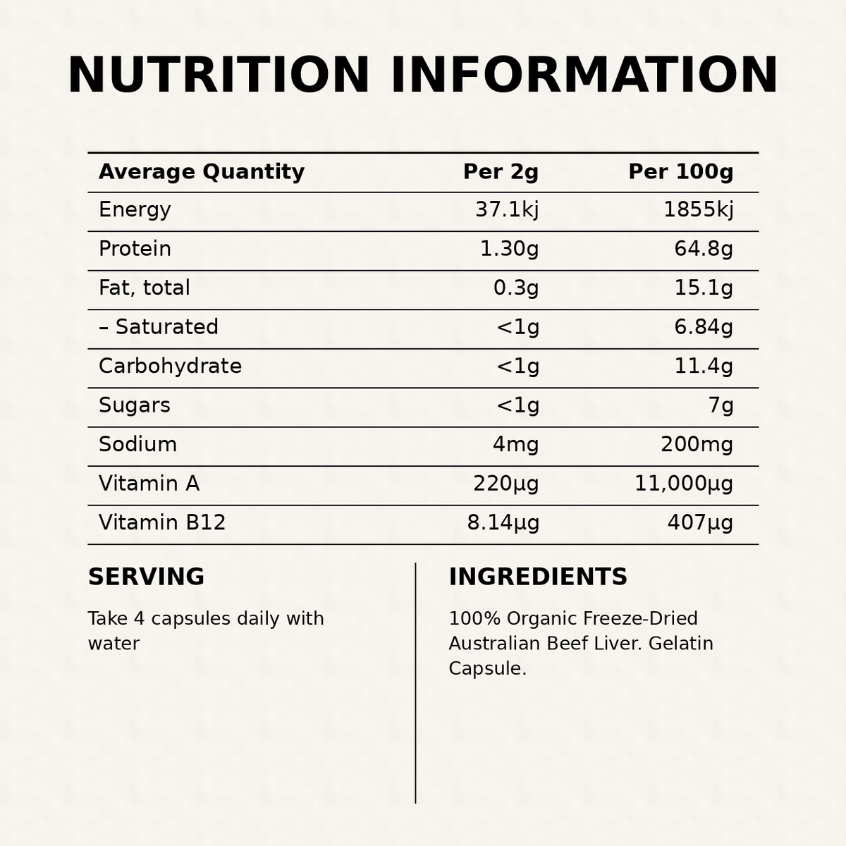 Australian Organic Beef Liver Capsules
